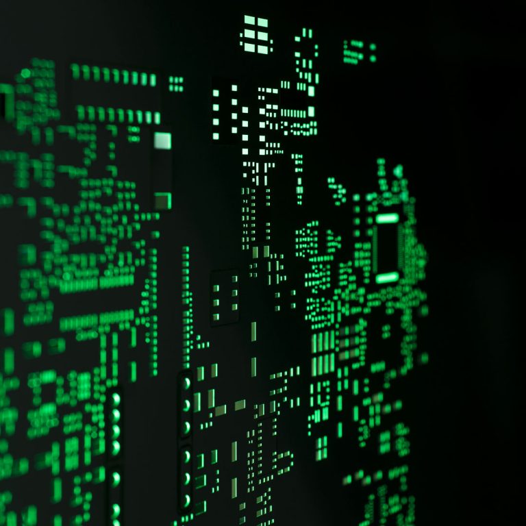 Studio grafico a Trieste - Davanzo Graphics grafica e design fori telaio serigrafico illuminati da luce verde