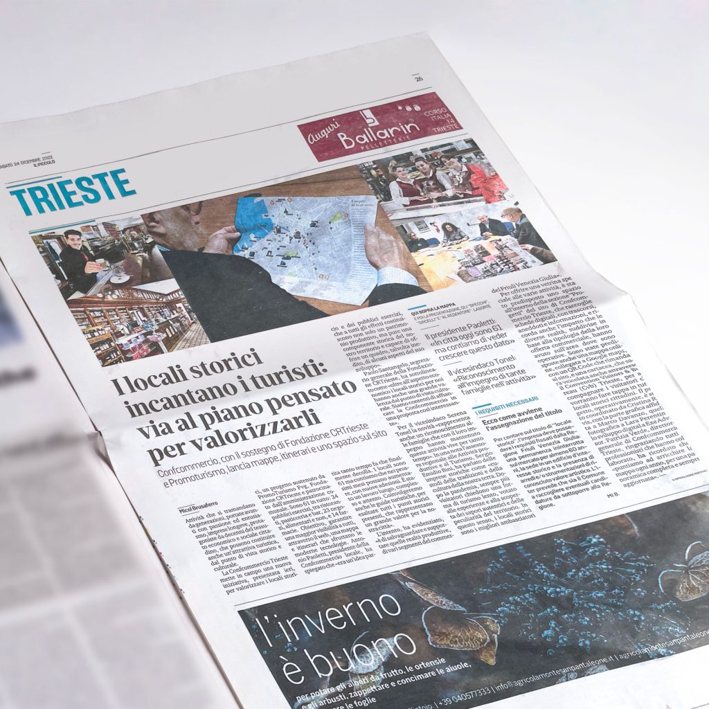 Articolo giornale Il Piccolo Locali storici di Trieste