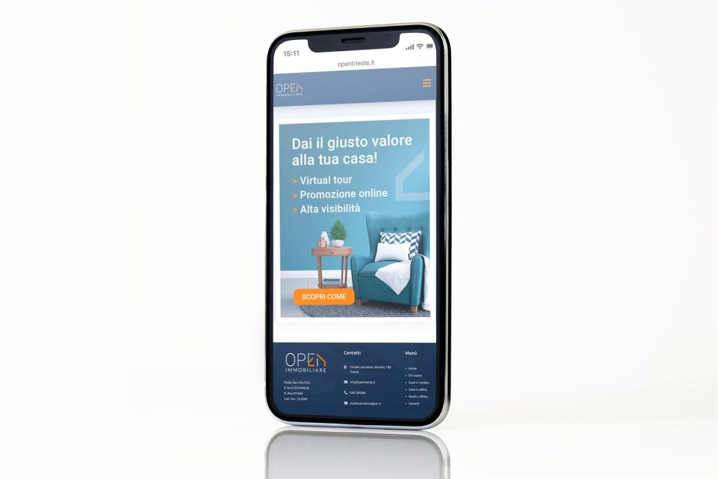 Sito Web Open immobiliare mobile