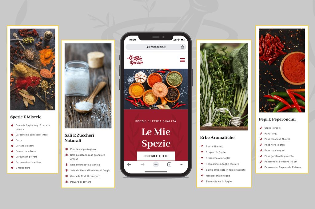 Restyling sito web schermate