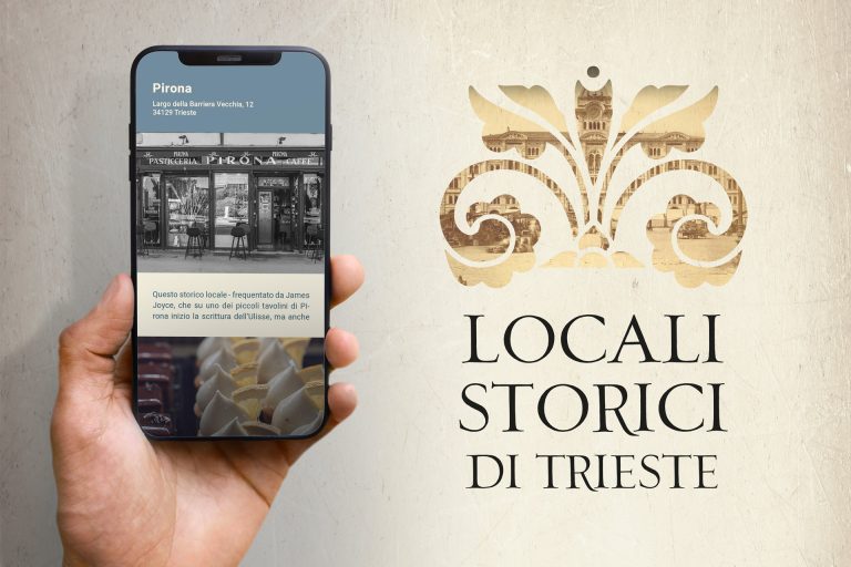 Studio grafico a Trieste - Davanzo Graphics grafica e design Schede per mobile sui locali storici di Trieste