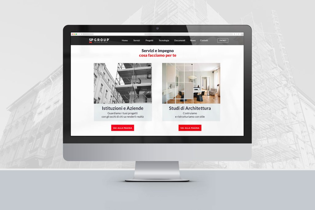 Web design sito aziendale desktop