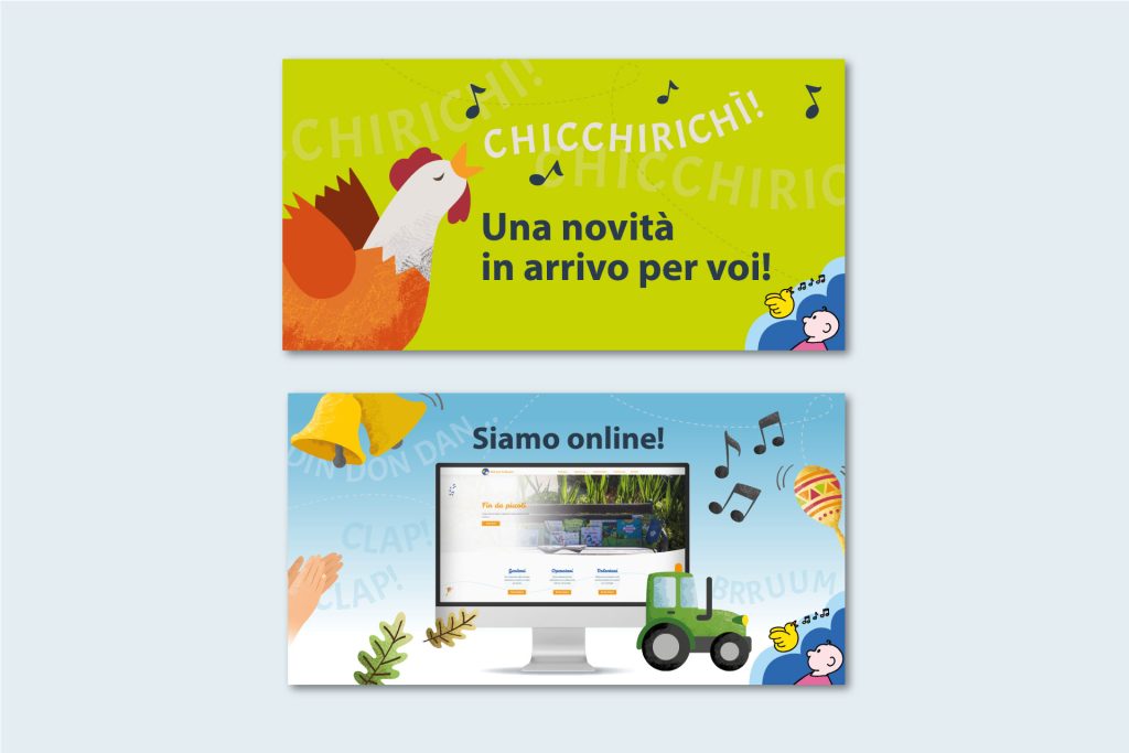 Illustrazioni create per promuovere il lancio del sito web